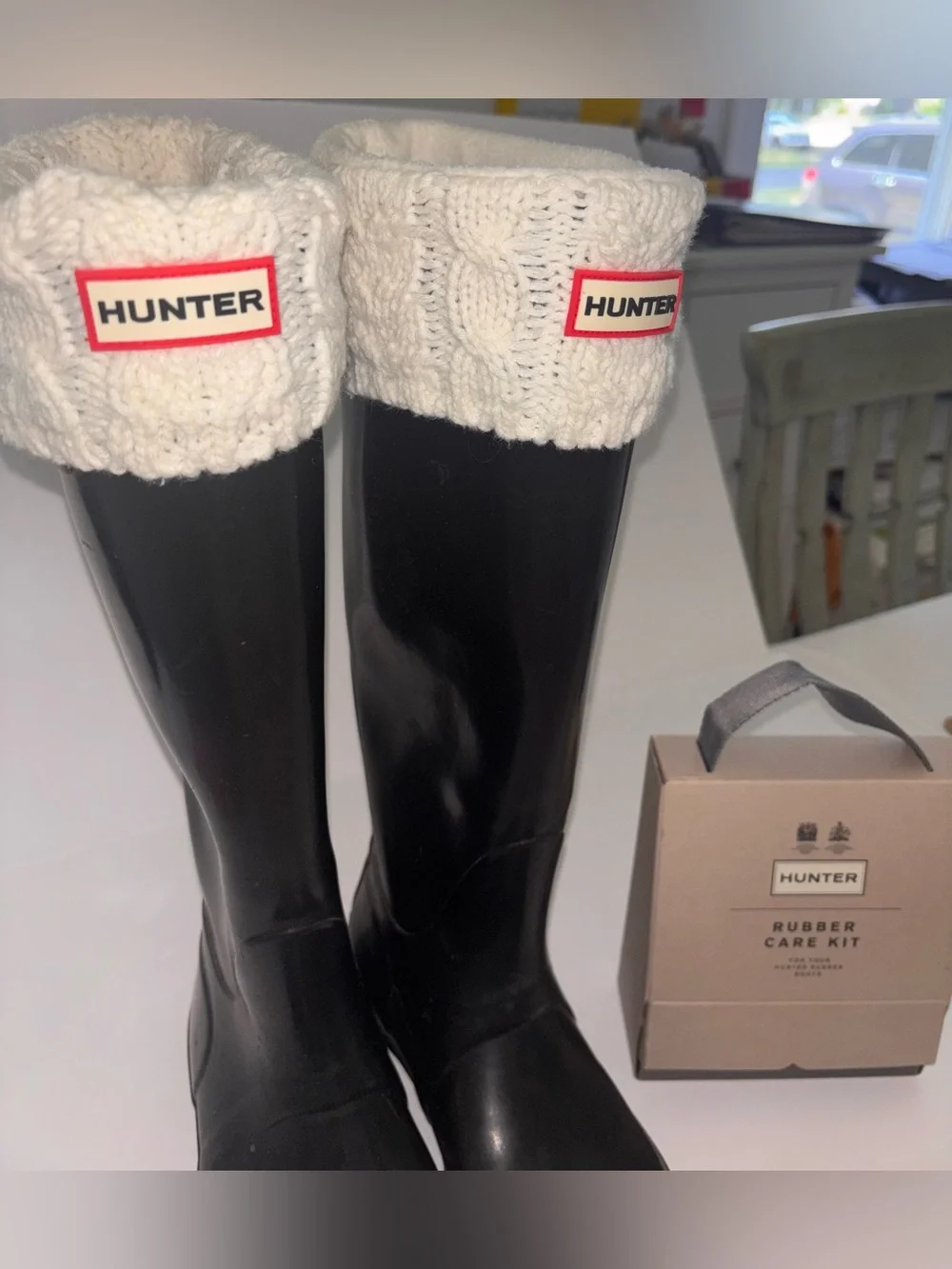 Hunter Original Tall Rain Boots Black Size 8 and More. All Offers Considered
